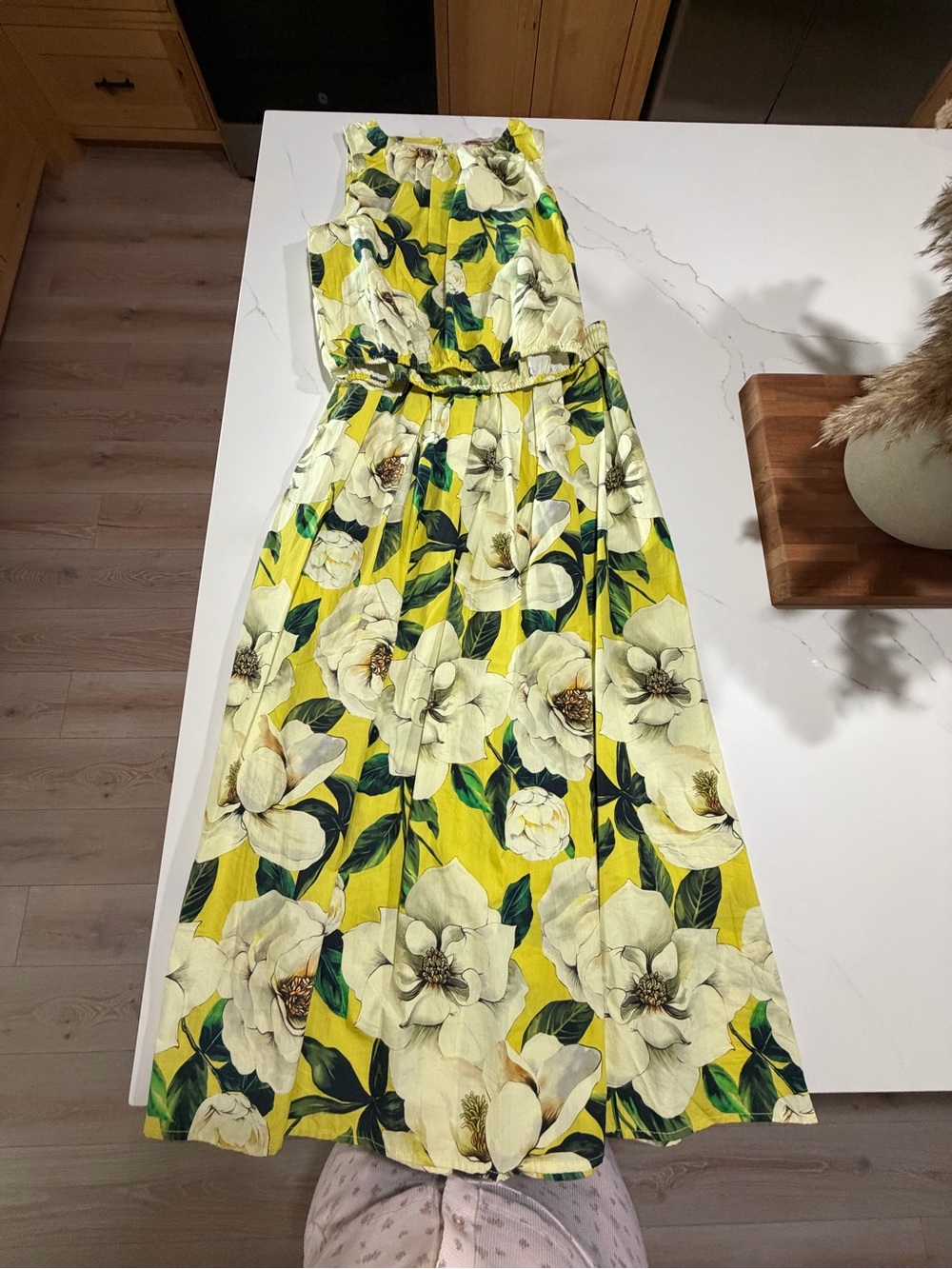 PHILOSOPHY Yellow Floral Sleeveless Maxi Dress